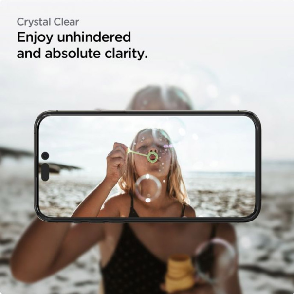 Zaštitno staklo za iPhone 14 Pro crno Spigen GLAS.-tR slim HD - AGL05221