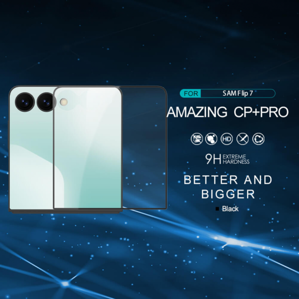 Zaštitno staklo za Samsung Galaxy Z Flip 7 crni Tempered glass Nillkin CP+ Pro - 223467