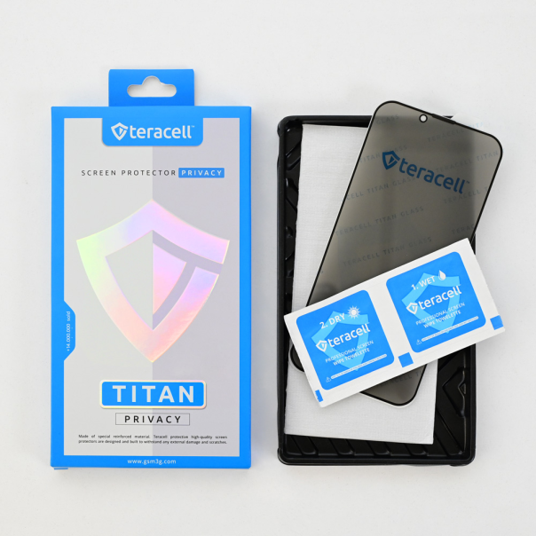 Zastitno staklo Tempered Glass Privacy Teracell Titan 2.5D za iPhone 12/12 Pro 6.1 crni - 218907