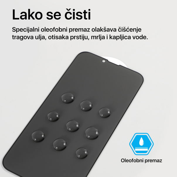 Zastitno staklo Tempered Glass Privacy Teracell Titan 2.5D za iPhone 16 Pro 6.3 crni - 218599