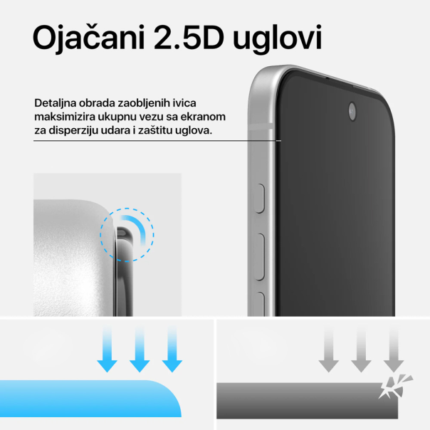 Zastitno staklo Tempered glass Teracell Titan 2.5D za iPhone 13/13 Pro/14/16e 6.1 crni - 217572