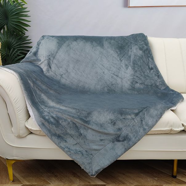 eHomeLiving Ćebe sa krznom 150x200cm svetlo sivo - ZB066-SVETLO SIVO