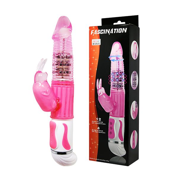 Roze multifunkcionalni vibrator sa perlama - 063001