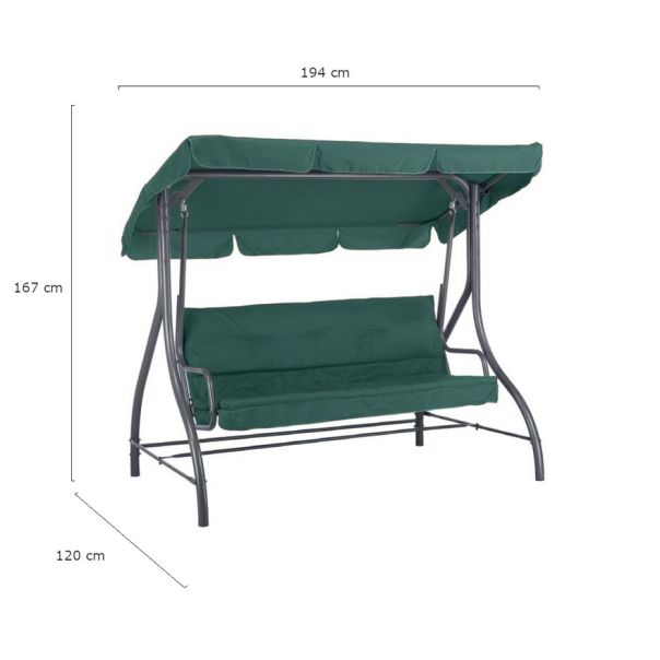 RECKMANN Baštenska Ljuljaška Zelena 194x120x167cm - 1730-1-1