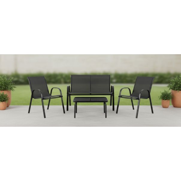 ZEN GARDEN Baštenska garnitura Lagos, crna - ZG 031050