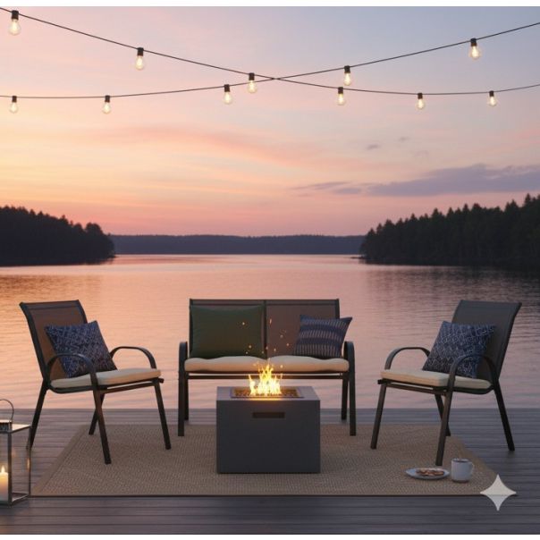 ZEN GARDEN Baštenska garnitura Lagos, crna - ZG 031050