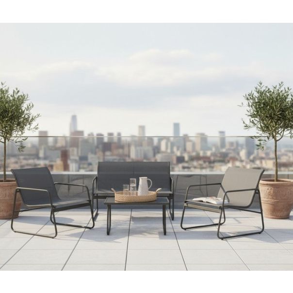 ZEN GARDEN Baštenska garnitura Luna, crna - ZG 031053