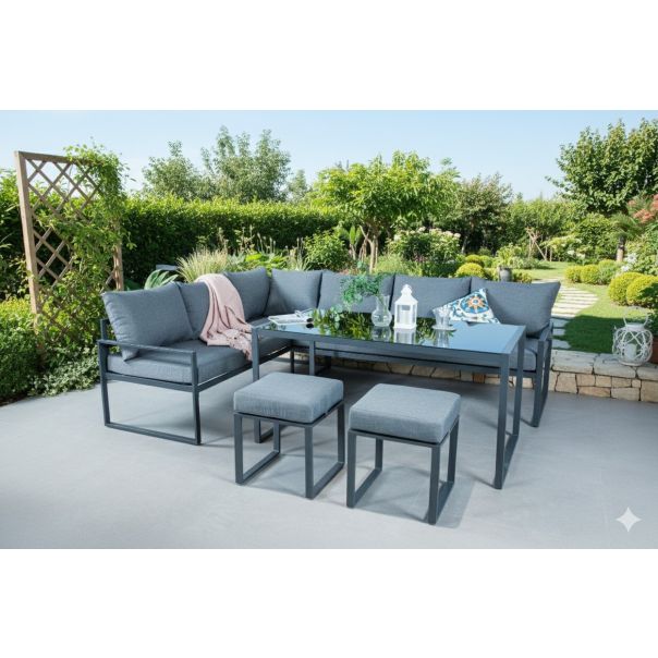 ZEN GARDEN Baštenska garnitura Vento, siva - ZG 031166