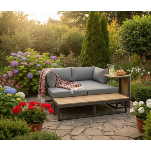 ZEN GARDEN Baštenska garnitura Solara, siva/natur - ZG 031212