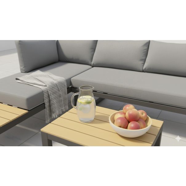 ZEN GARDEN Baštenska garnitura Solara, siva/natur - ZG 031212