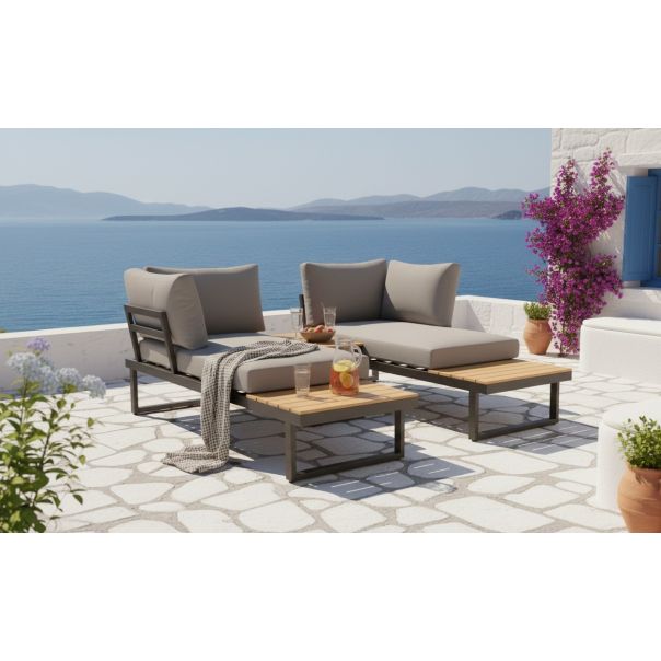 ZEN GARDEN Baštenska garnitura Solara, siva/natur - ZG 031212