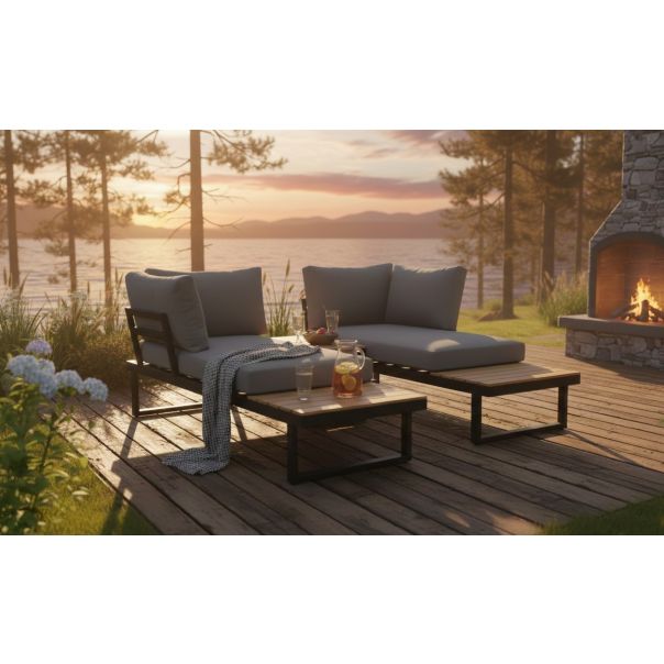 ZEN GARDEN Baštenska garnitura Solara, siva/natur - ZG 031212