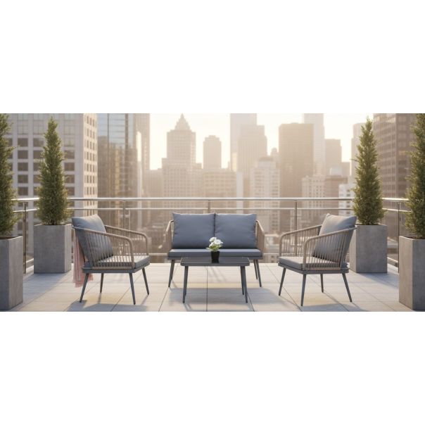 ZEN GARDEN Baštenska garnitura Dali, ratan/braon - ZG 031221B