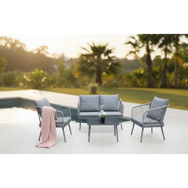 ZEN GARDEN Baštenska garnitura Dali, ratan/siva - ZG 031221S
