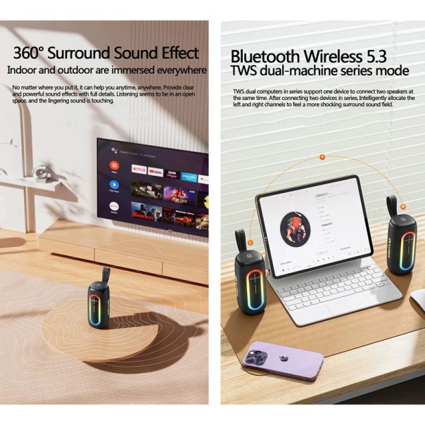 AWEI Zvučnik bluetooth AWEI Y885, crna - ZV1058