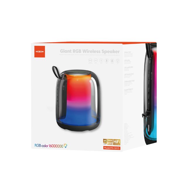 MOXOM Bežični Bluetooth zvučnik MX-SK75 RGB, crna - ZV1064