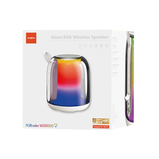 MOXOM Bežični Bluetooth zvučnik MX-SK75 RGB, krem - ZV1065