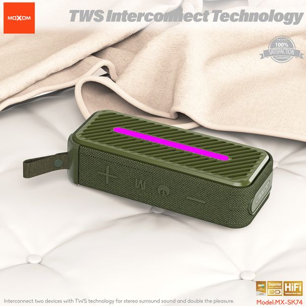 MOXOM Bežični Bluetooth zvučnik MX-SK74, crna - ZV1070