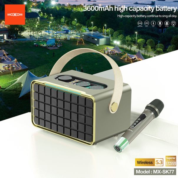 MOXOM Bluetooth zvučnik MX-SK77, siva - ZV1081