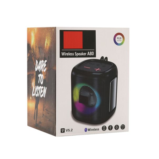 Bežični Bluetooth zvučnik A80, crna - ZV1101