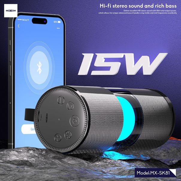 MOXOM Bluetooth zvučnik MX-SK81, sivi - ZV1110