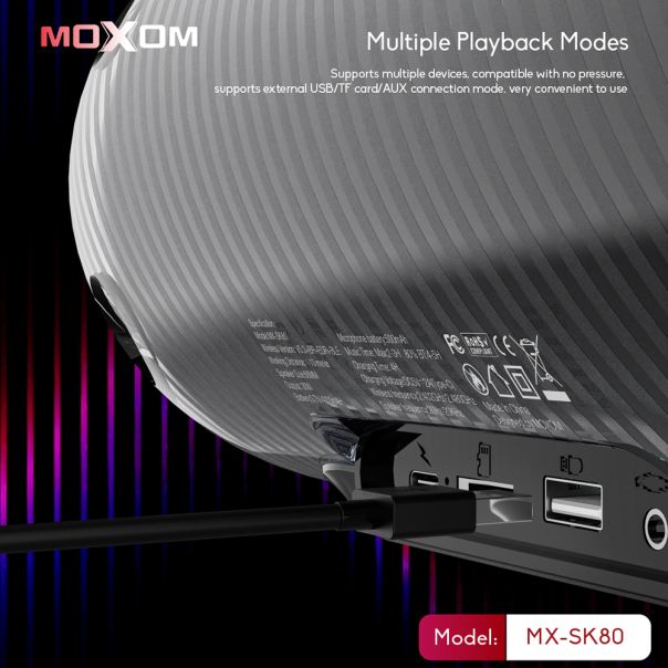 MOXOM Zvučnik bluetooth MX-SK80, crna - ZV1112