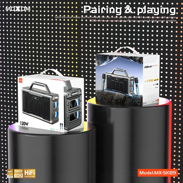 MOXOM Bluetooth zvučnik MX-SK89 sa dva mikrofona, crna - ZV1117