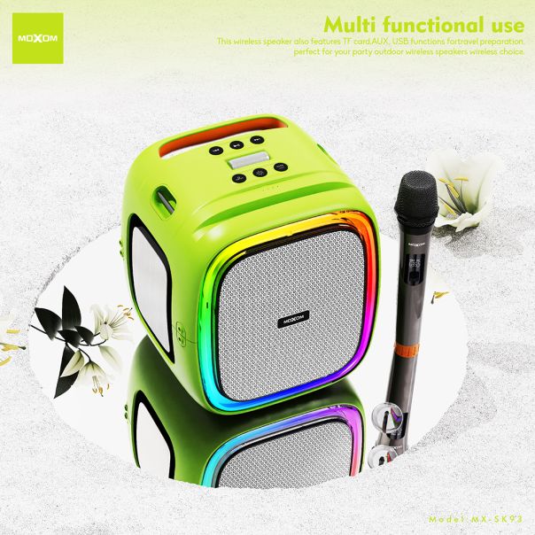 MOXOM Bluetooth zvučnik MX-SK93 100W sa mikrofonom, zelena - ZV1161