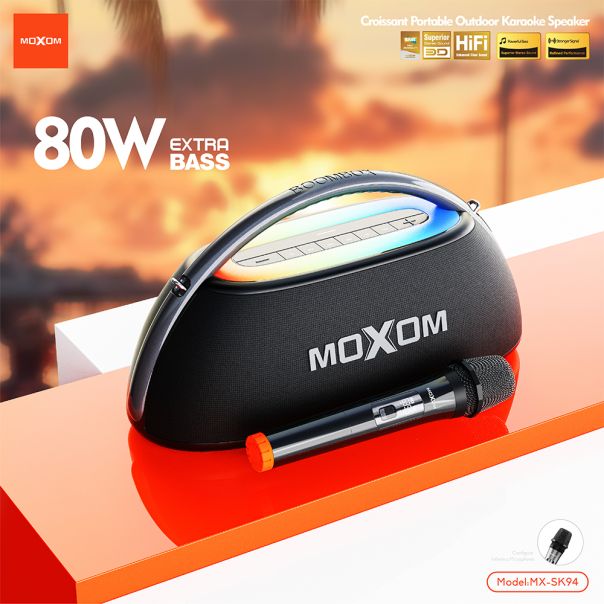 MOXOM Bluetooth zvučnik MX-SK94 80W sa mikrofonom, siva - ZV1164
