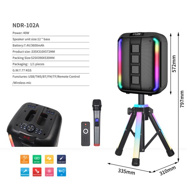 Bluetooth Zvučnik NDR-102A 40W 12