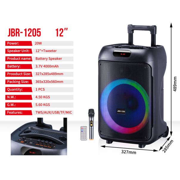 Bluetooth Zvučnik NDR-JBR-1205 20W 12