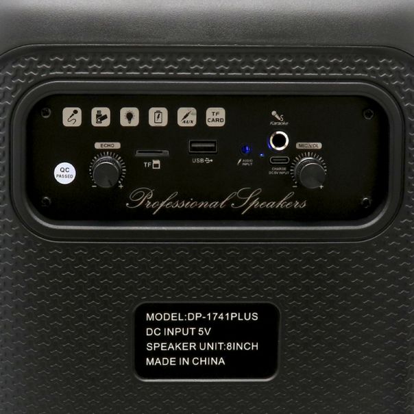 KARAOKE Bluetooth Zvučnik DP-1741 PLUS sa dva mikrofona, crna - ZV1188