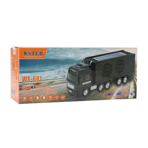 Bluetooth zvučnik WS-691 sa solarnim punjenjem kamion, crna - ZV1198