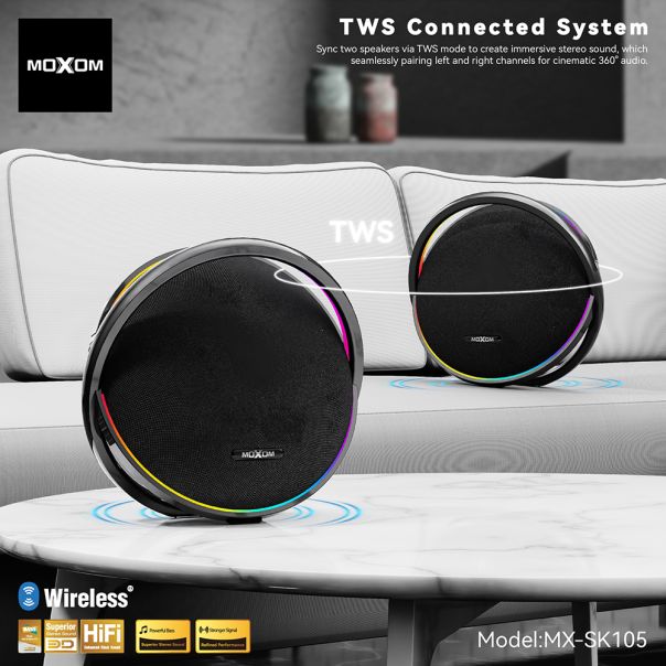 Zvučnik bluetooth Moxom MX-SK105 crna - EP3097009