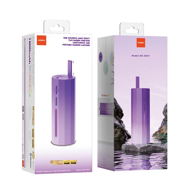 MOXOM Bežični Bluetooth zvučnik MX-SK97 RGB ljubicasti - EP2862052