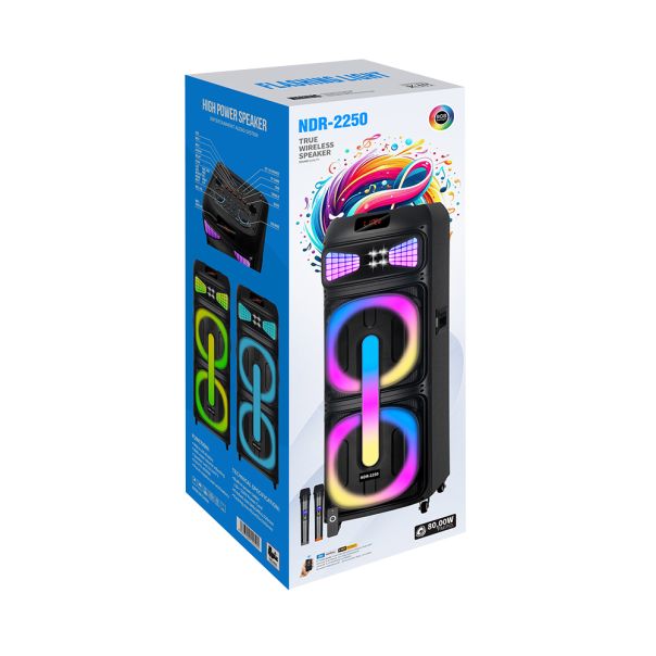 Zvučnik bluetooth NDR-2250 100W 2*12 inca sa dva mikrofona crni - EP2907427
