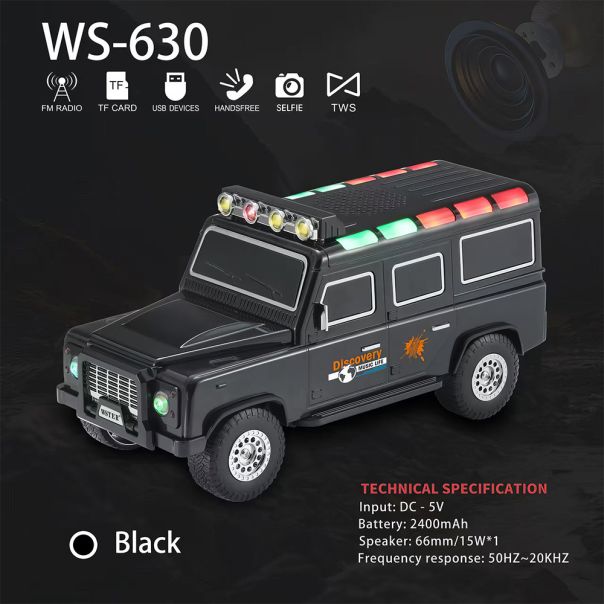 Bežični Bluetooth zvučnik WS-630 auto crni - EP3090119