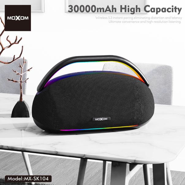 MOXOM Bežični Bluetooth zvučnik MX-SK104 sa dva mikrofona crni - EP3160037