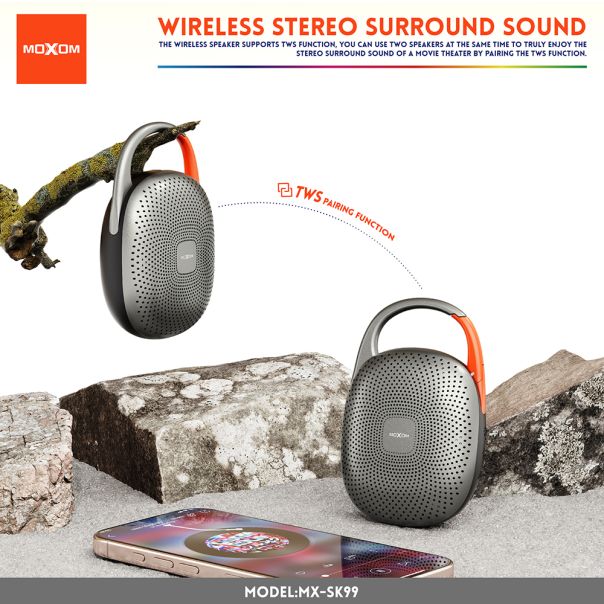 MOXOM Bežični Bluetooth zvučnik MX-SK99 vodootporni crna - EP3160046