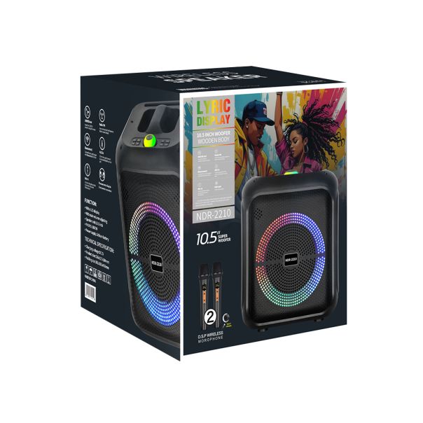Zvučnik bluetooth NDR-2210 20W 10 inca sa dva mikrofona crni - EP3150627