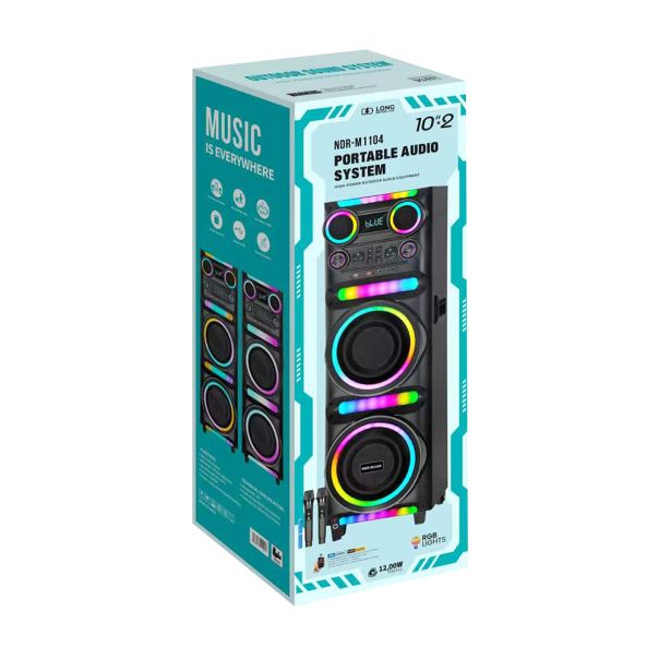 Bežični Bluetooth zvučnik NDR-M1104 60W 2*10 inca sa dva mikrofona crni - EP3148344