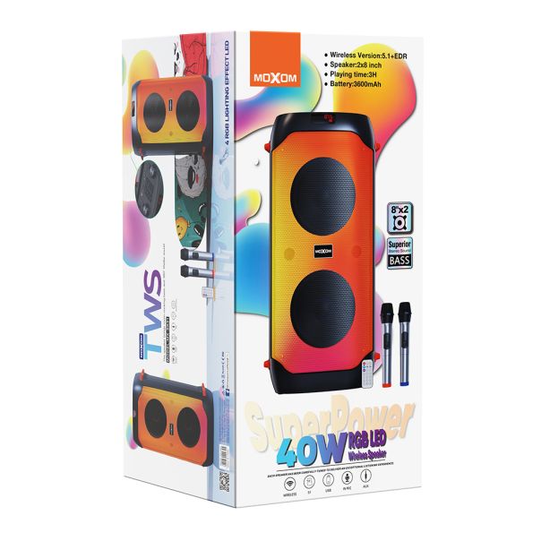 MOXOM Zvučnik Bluetooth MX-SK51 sa 2 mikrofona, crna - ZV854