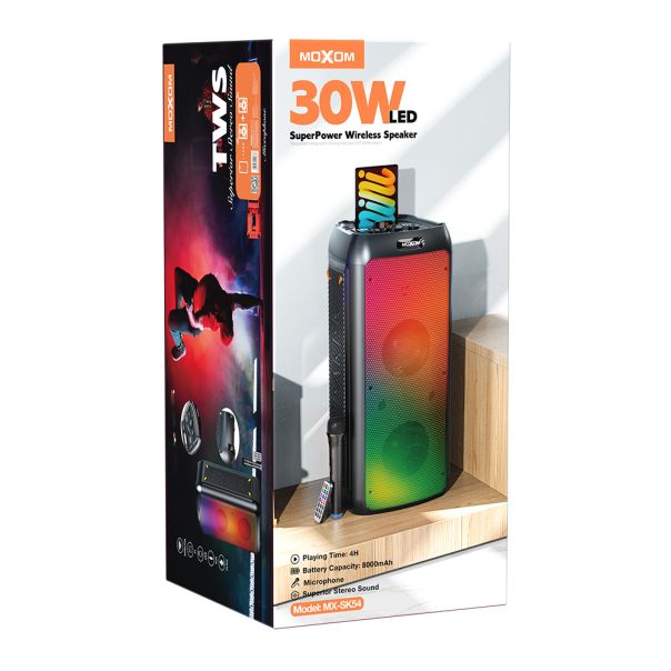 MOXOM Bluetooth zvučnik MX-SK54 sa mikrofonom, crna - ZV855
