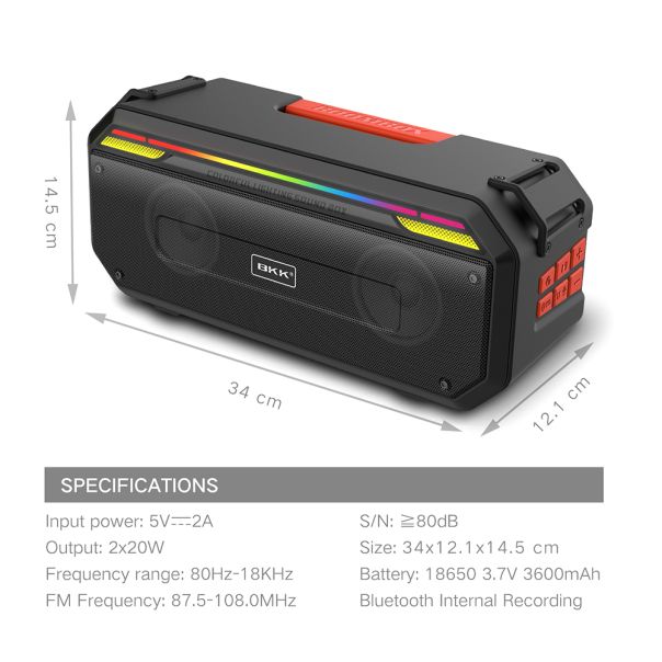 Bluetooth zvučnik BKK B80, crna - ZV910