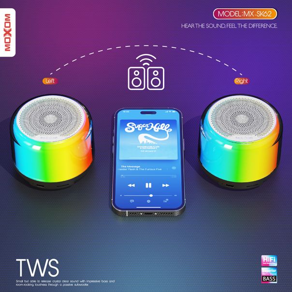 MOXOM Zvučnik Bluetooth MX-SK62, RGB - ZV957