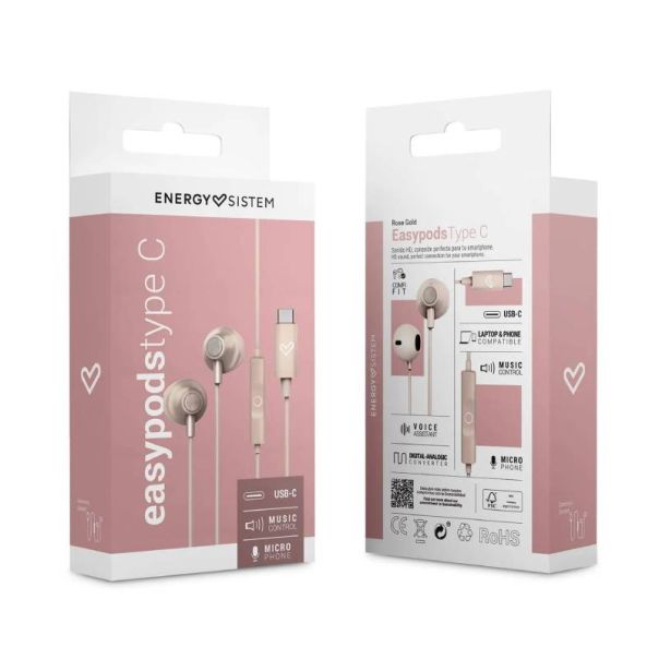 ENERGY SISTEM Slušalice za telefon EasyPods M45928, Rose Gold - ZVU03294