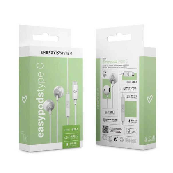ENERGY SISTEM Slušalice za telefon EasyPods M45927, bela - ZVU03295