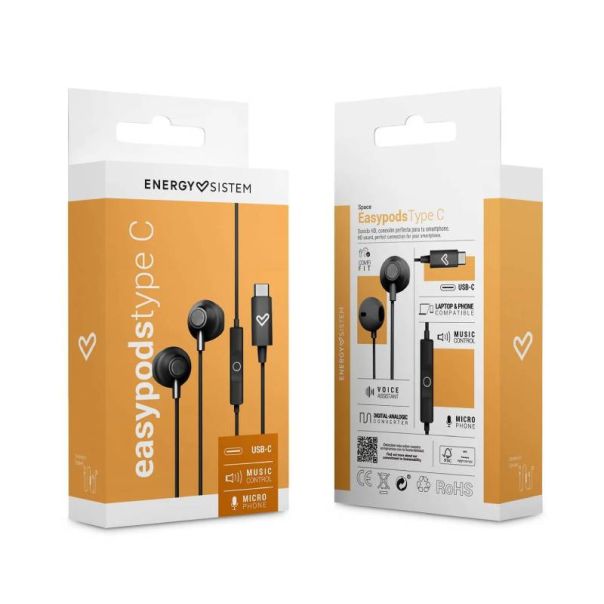 ENERGY SISTEM Slušalice za telefon EasyPods M45951, crna - ZVU03296