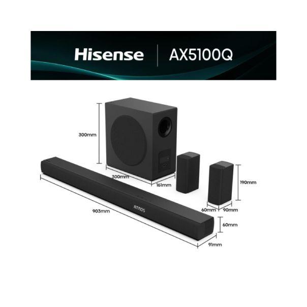 HISENSE Soundbar sa bežičnim subwooferom AX5100Q, crna - EP2810698