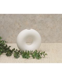 DEKOR DOM Vaza 16cm Ellissoide, bela - 024390
